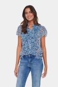 Saint Tropez Liljasz Crinkle SS Shirt Kvinde Palace Blue Skyes Skjorte...