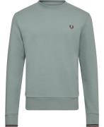 Fred Perry M7535 Mand Silver Blue Sweatshirts Str L - Bomuld hos Magas...