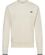 Fred Perry M7535 Mand Ecru/tennis Blue Sweatshirts Str L - Bomuld hos ...